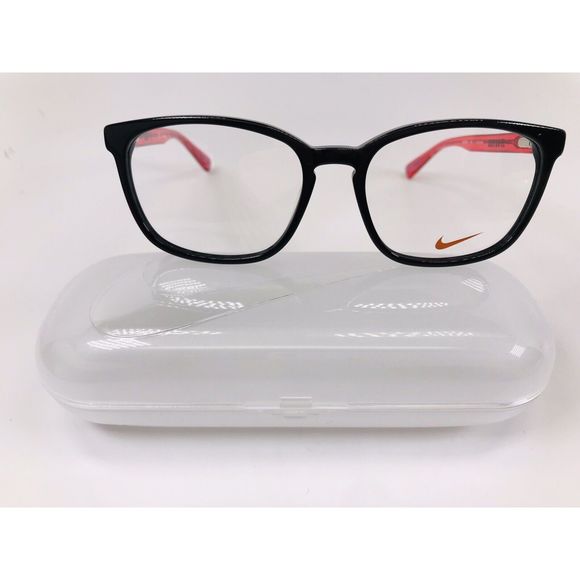 New NIKE 5016 007 Black & Red Eyeglasses 50mm with NIKE Case & Cloth - Picture 2 of 10